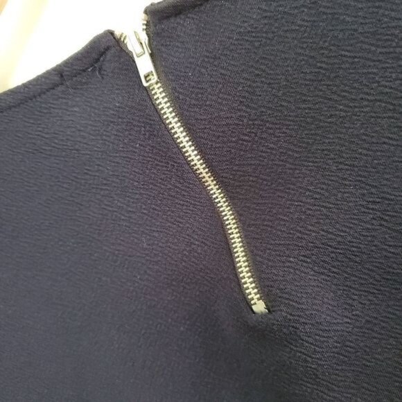 Anthropologie Green Envelope Women's Size M Blue Textured Back Zip Bell Sleeve - Picture 6 of 11